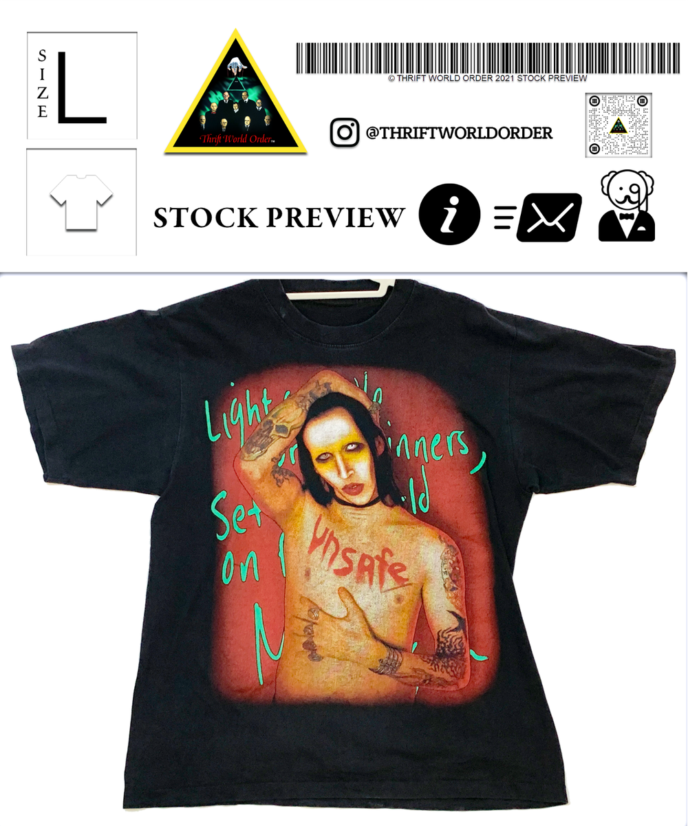 🎩 🕴️ Vintage Marilyn Manson Bootleg TEE - Size L
