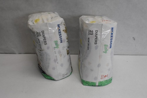 Sombrero para bebé McKesson talla 6 y 7 35 libras 41 libras. Pañales de 43 unidades BD-SZ7 - Imagen 2 de 5