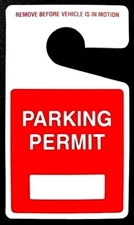(REAL!) PARKING PERMIT ⭐ BEST QUALITY ⭐ REPLACEMENT HANG TAG PERMITS PLASTIC RED