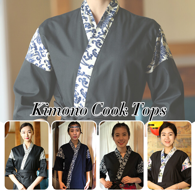 Veste De Chef Sushi Unisexe - Kimono Japonais à Manches 3/4, Idéal Pour La Cuisine Professionnelle