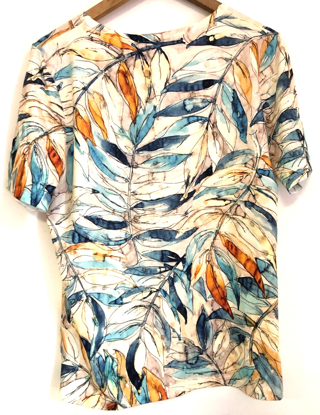 Womens Top Large Multicoloured Round Neck Blue Gem Stone Detailing BNWT image 2