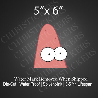Patrick Star Spongebob Sandy Funny Silly Peeker Anime Vinyl Sticker Waterproof