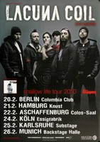 Lacuna Coil - Shallow Live, Tour 2010 | Konzertplakat | Poster