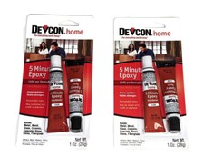2 Devcon 20545 Clear 5 Minute Epoxy High Strength .5 oz Waterproof Glue Adhesive