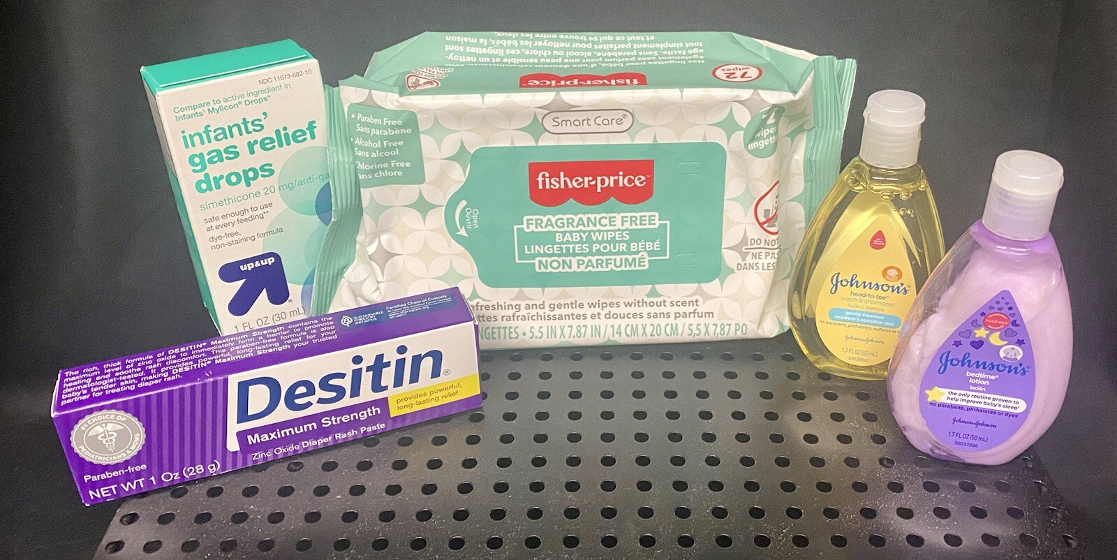 NEWBORN BABY STARTER KIT - Wipes, Desitin Cream, J&J Wash/Sh