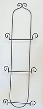 Iron Black 3 Plate Hanging Wall  Rack 24  1/2" T  × 7   1/2" W  1  1/4 " D