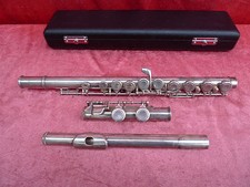 edle, alte Querflöte , Aubert S 210 , 925 Sterling-Silber , 67cm , mit Koffer