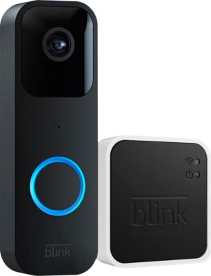 Blink Smart Wifi Video Doorbell   Wired/Battery, Sync Module 2   Black