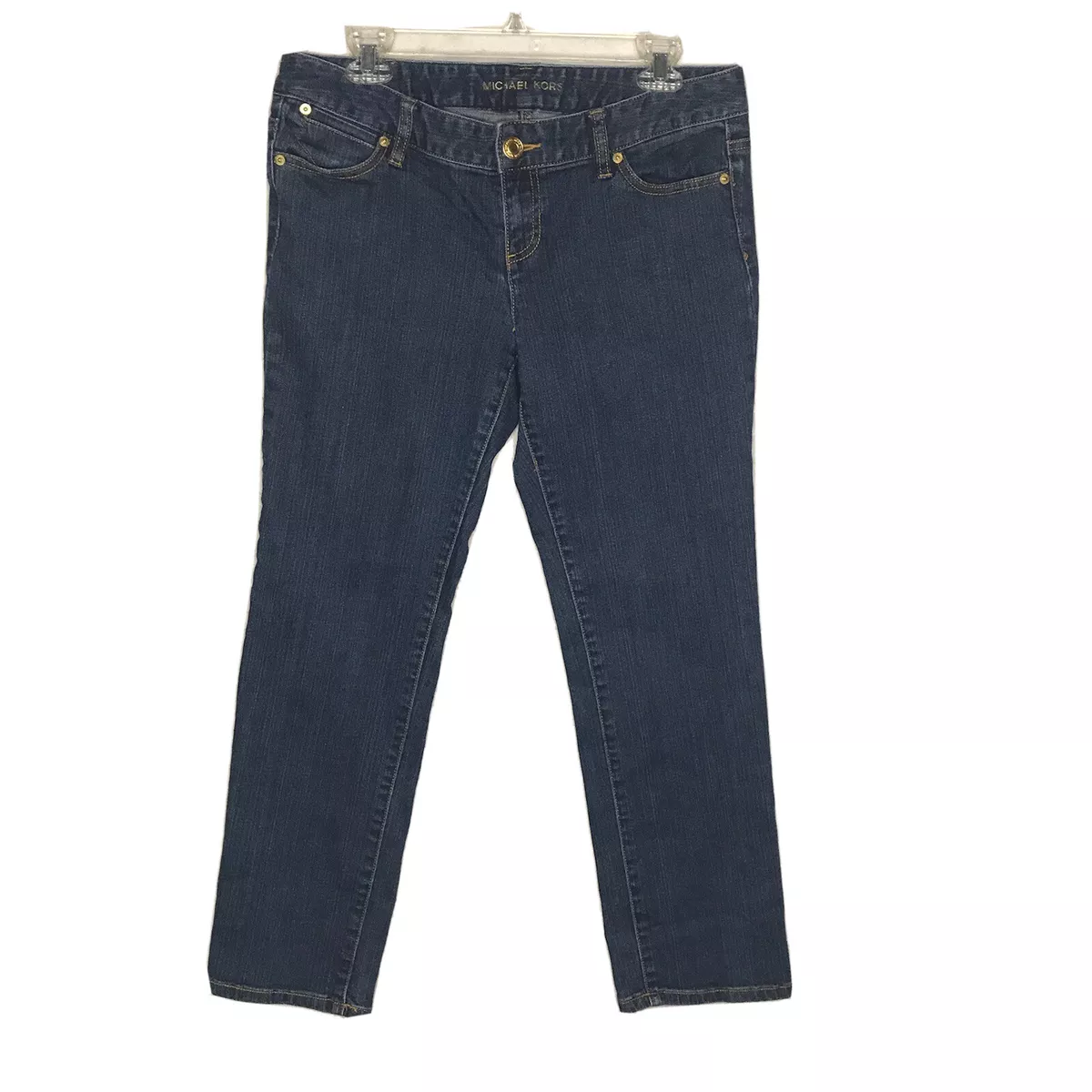 MICHAEL KORS Jeans Women s 10P Blue Denim Low Rise Straight Leg Dark Wash