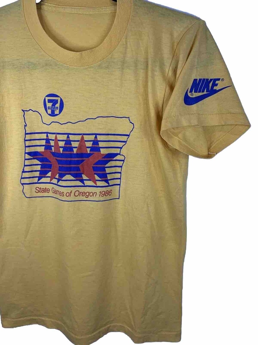 VTG Nike 1980's T-shirt 1986 State Games Oregon 7-11 Rare OG