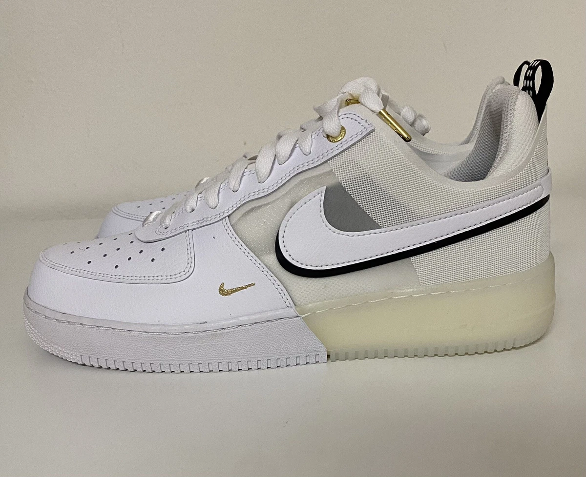 Size+8+-+Nike+Air+Force+1+Black+Metallic+Gold+White+-+da8481001