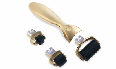 3-in-1 Dermaroller Micro Needling Roller System Kit Gold or Red