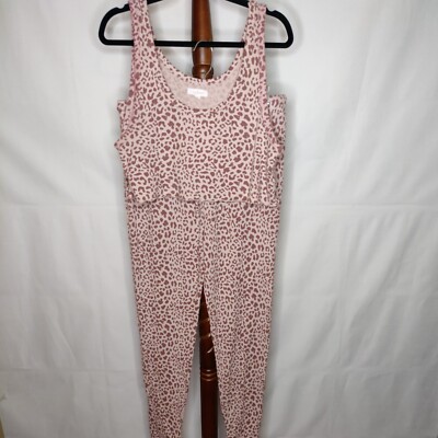 Colsie women's size L loungewear set cropped tank & lounge pants pink & brown