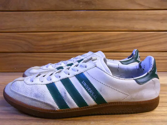 Lounge Voorganger Neuropathie 80&#039;s Adidas Universal Color White Green Leather Made in West Germany  about Us8.5 | eBay