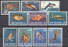 San Marino 1966 ☀ Fauna / Sea Animals Mi 869 - 878 ☀ MNH **
