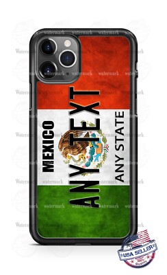 Any Text Any State Customized Mexico Distress Flag Phone Case For iPhone Samsung