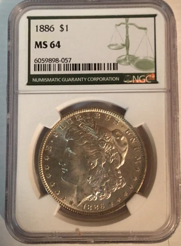 1886 Morgan Silver Dollar NGC MS-64