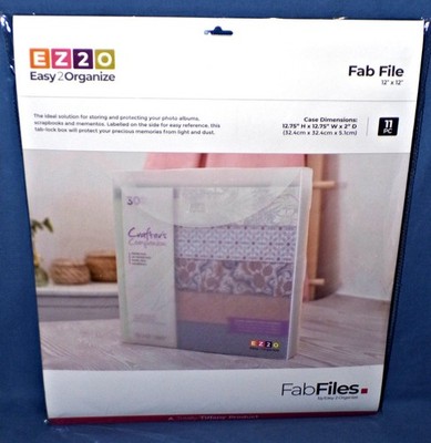 Totally Tiffany Fab File Storage Case New Holds 12 x 12 Cardstock/Paper 11pc Set