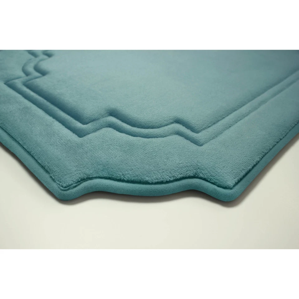 Alfombra de baño Jean Pierre Calypso 20x32 azul marino espuma viscoelástica felpa gruesa Foto 3 de 3