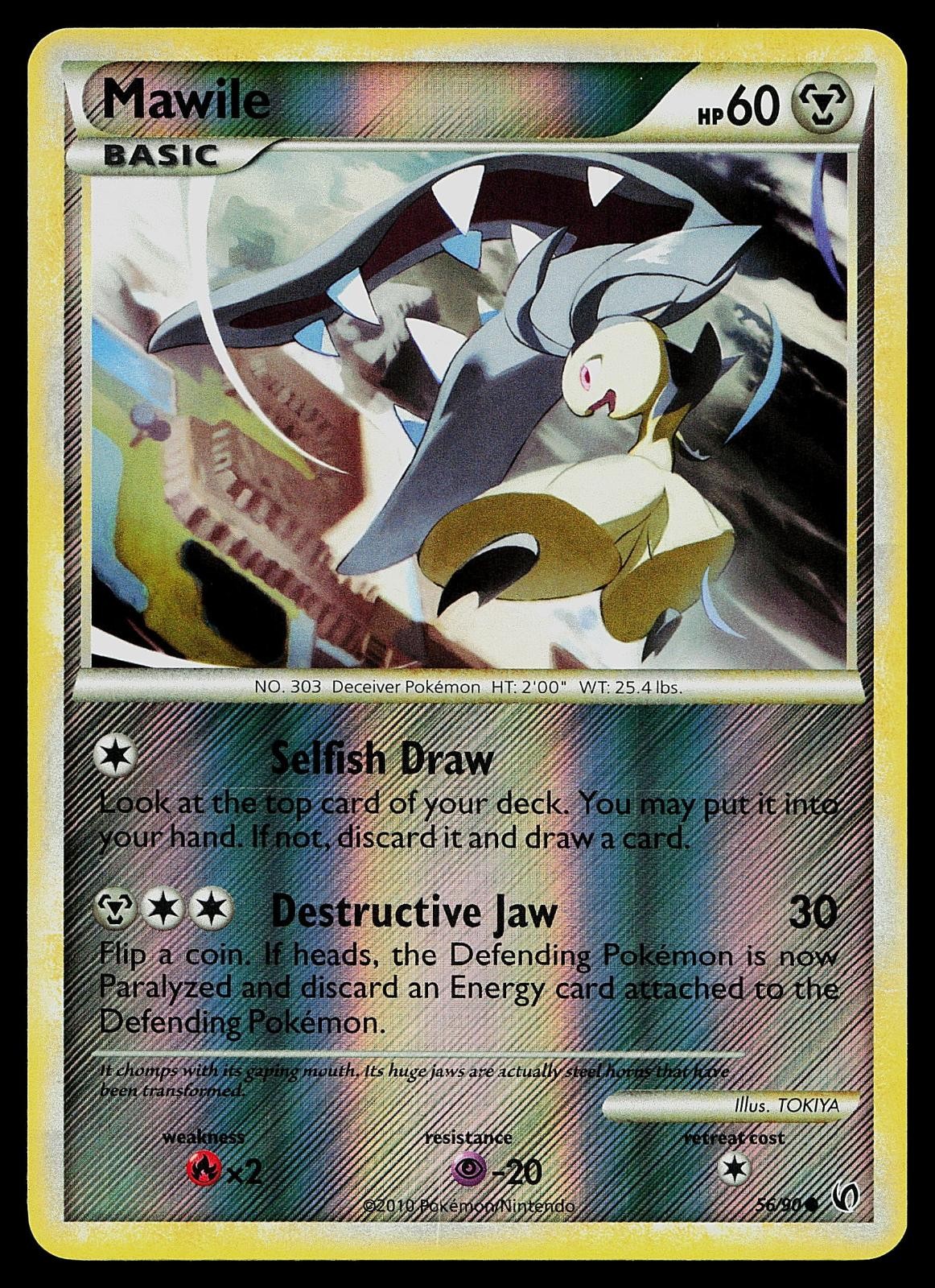 Pokemon Card - Mawile HGSS Undaunted 56/90 Reverse Holo Common