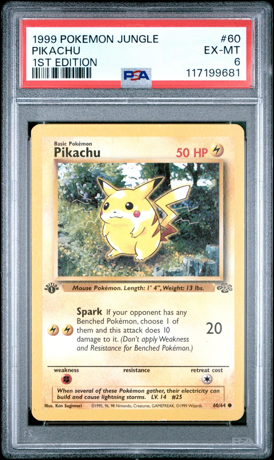 1999 POKEMON JUNGLE 1ST ED #60 PIKACHU PSA 6