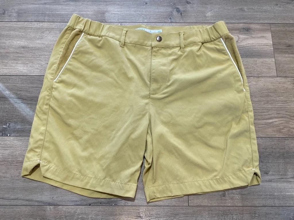 Criquet Court Mens L Saffron Terry Cloth Trim Tennis Golf Shorts 7" Stretch