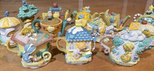 Set of 12 Enesco Avon Exclusive Precious Moments Calendar Miniature Teapots