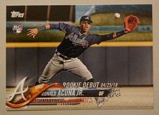 2018 Topps Update Series #US252 Ronald Acuna Jr RC Atlanta Braves rookie card. rookie card picture