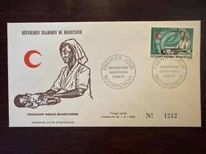 MAURITANIA FDC COVER 1967 YEAR NURSE RED CRESCENT HEALTH MEDICINE STAMPS