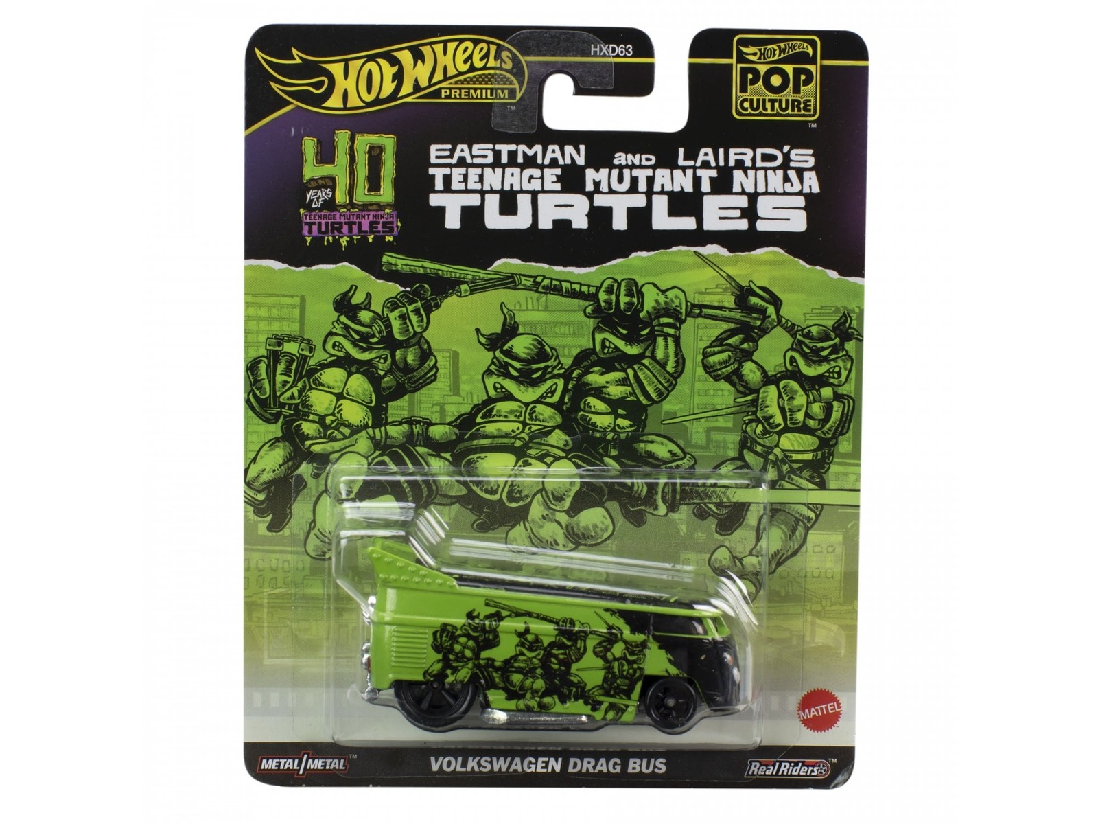 Hot Wheels Premium 1:64 Scale Replica TMNT Volkswagen Drag Bus