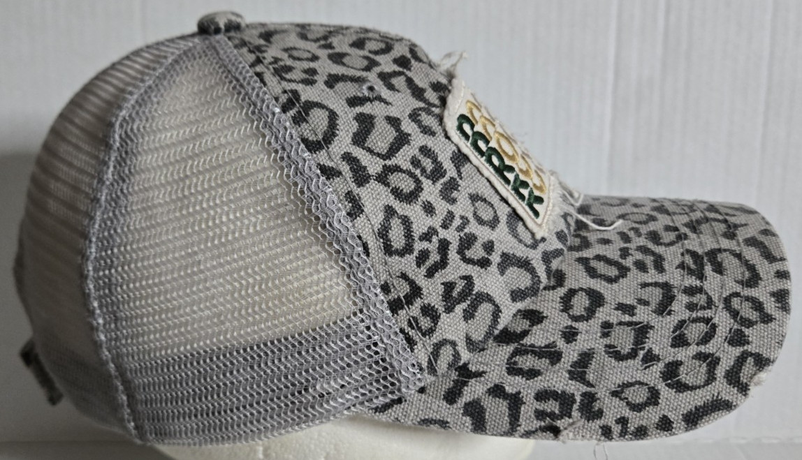 "ROCKS" Gray Leopard Cheetah Pattern Mesh Snapbac… - image 4