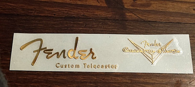 METALLIC FENDER TELECASTER CUSTOM HEADSTOCK CUSTOM SHOP / LOGO METALLIQUE FENDER