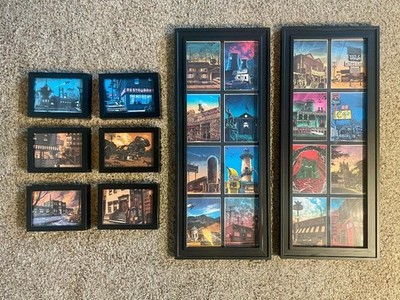 Set of 22  UnReal Estate  Postcard Prints by Tim Doyle   Framed   7x5 in.