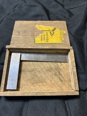 MOORE & WRIGHT 5'' SQUARE Precise Hardened Sheffield England 1941 Crown Stamp Box
