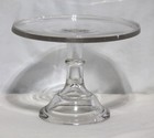 Antique late 1800s EAPG banded clear glass cake stand — photo 2