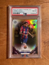 2023-24 Topps Chrome UEFA Club Competitions Lamine Yamal #64 Gold Refractor /50