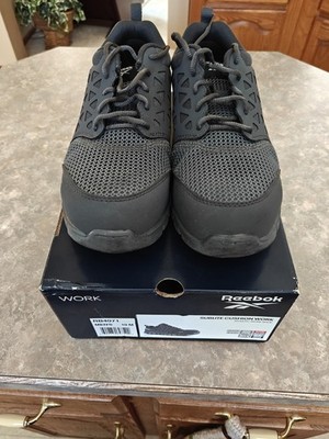 Reebok Men's Work Low Top Mesh Lace Up Athletic Composite Toe Black/Gray Rubber