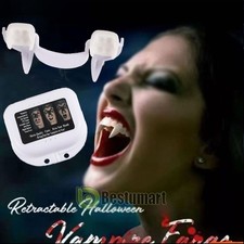 Halloween Vampire Scary Cosplay Fangs Retractable Teeth Dress Costume Zombie