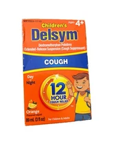 Delsym 12 Hour Cough Relief Treatment Syrup 3oz - Orange ~ Expires 05/2027