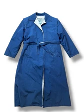 Whaling Mfg Co. Women's M Navy Blue  Trench Coat, Belted Vintage