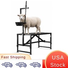   Heavy  Duty 600LBS Goat Stand With Feed Bin,47 Inch Goat Milking Stand With Adj