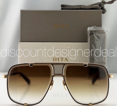 DITA Mach-Five Sunglasses Gold Brown Frame Brown Gradient DRX-2087