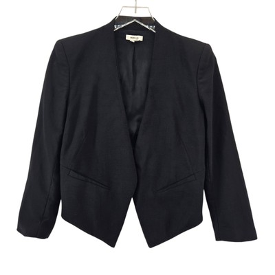 Helmut Lang Cropped Blazer Jacket Womens 4 Black Wool Avant Gard Designer USA