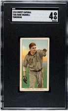 T206 SWEET CAPORAL RUBE WADDELL THROWING SGC 4 VG-EX ST. LOUIS HOF