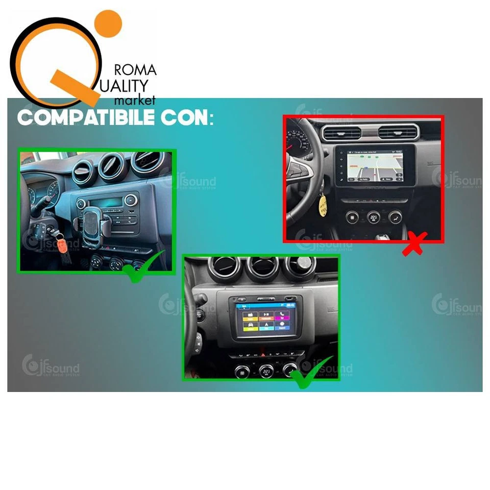 Jfsound JF-031DD-UP-PRO autoradio car tablet 10" fit DACIA DUSTER 18-24 Android - Immagine 2 di 4