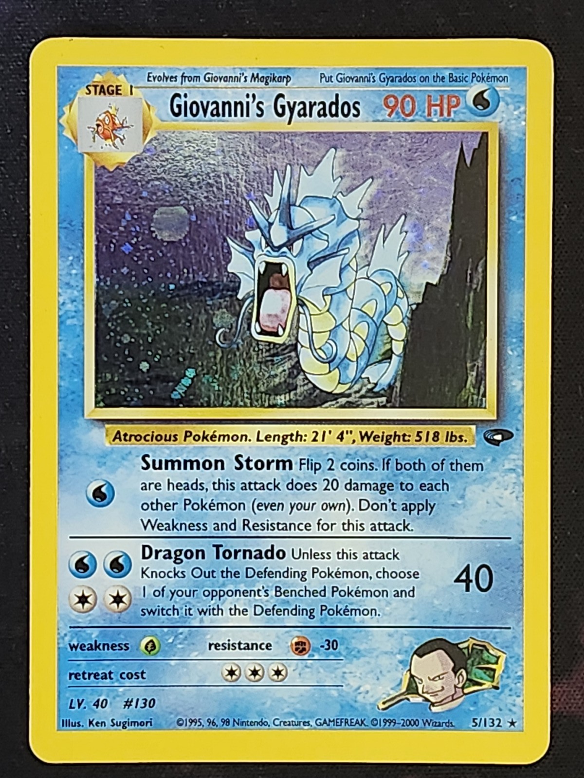 Pokemon Giovanni's Gyarados 5/132 (LP) Holo Gym Challenge G2