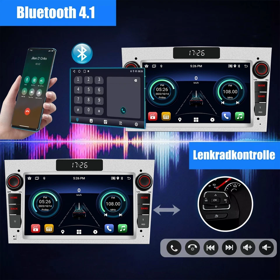 Für Opel Zafira B Corsa D Astra G Vivaro Vectra Android 14 Autoradio Carplay GPS - Bild 4 von 4