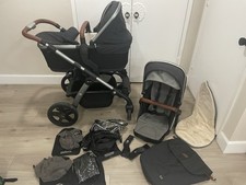 Silver Cross Single Stroller Pram w/ Bassinet...