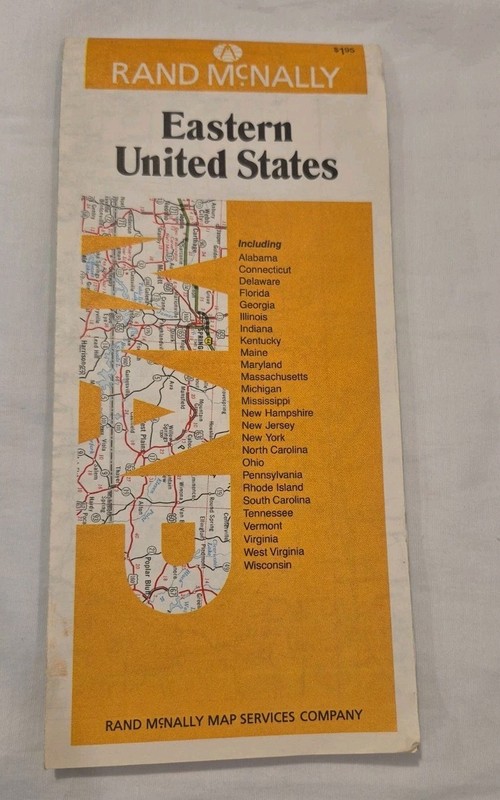 Vintage Rand McNally Eastern United States Map 1990