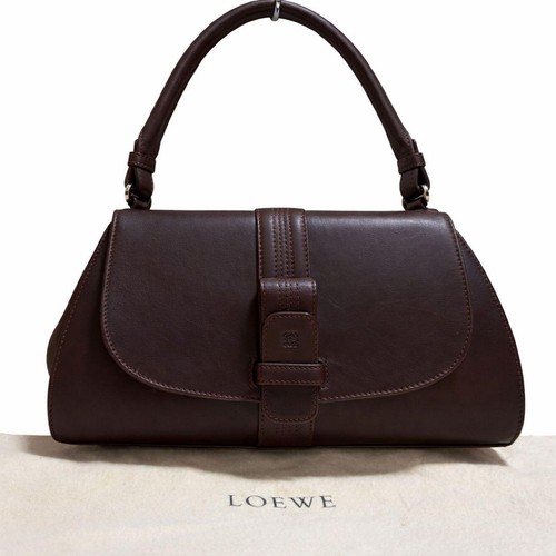 LOEWE Anagram Leather Shoulder Bag Brown Authentic Women's Handbag Excellent